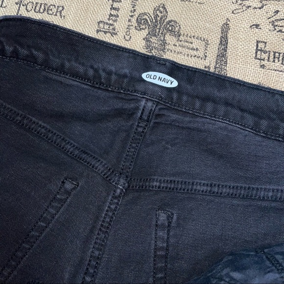Old Navy NWT! Extra Sky-Hi Straight Raw-Hem Black Jean Size 18P - Picture 10 of 13